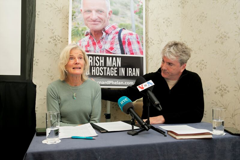 Patricia Phelan and Greg O'Corry-Crowe, relatives of Bernard Phelan, called on the Irish Government to shelve plans to open an embassy in Tehran. Photo: Gareth Chaney/ Collins Photos