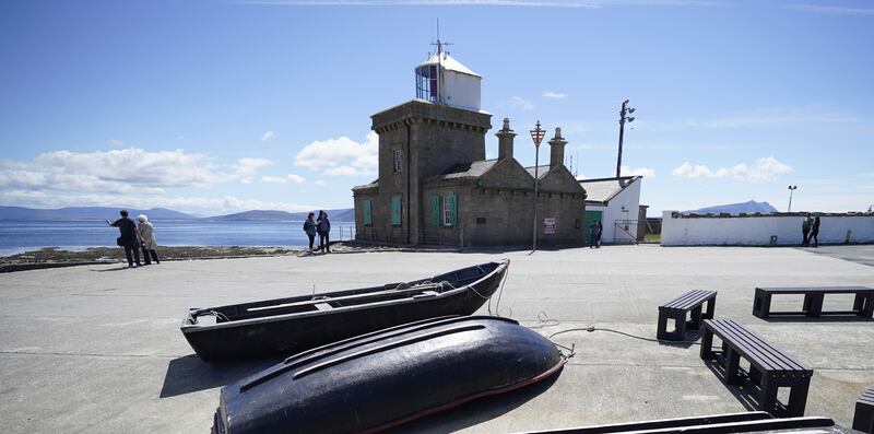 Blacksod lighthouse. In the light-room, 'Everything here that is not electrical is original: the glass, the lens, the pans overhead were used to collect condensation, because this was a fixed light initially which was originally lit by paraffin and converted to gas in 1931.' Photograph: Niall Carson/PA