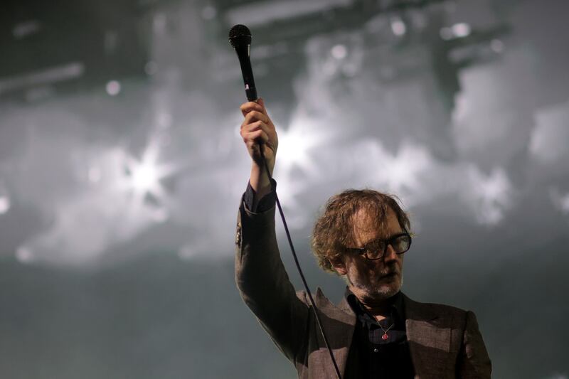 Pulp: Jarvis Cocker on stage at 3Arena in Dublin. Photograph: Chris Maddaloni
