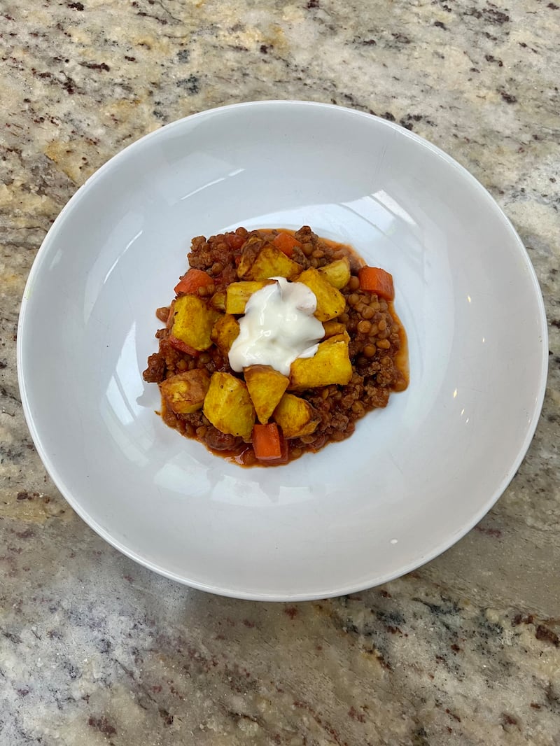 Rogan Josh style beef with chilli and crispy potatoes from HelloFresh