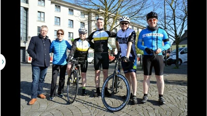 In Galway, Jim Fennell, Head of GMIT; Linda Crotty, Eileen Griffin, Gearóid O’Connell, Barry O’Sullivan, CEO of Altocloud and Dragon in Dragons Den, and Brian O’Connell.