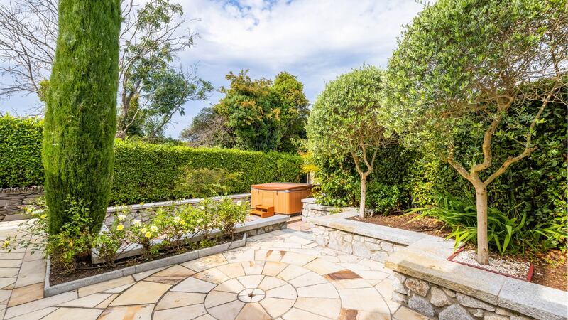 Rear garden with sandstone patio