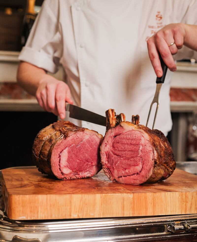 Chateaubriand being carved in the Saddle Room at the Shelbourne