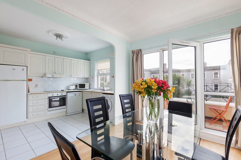 Kitchen/dining room opening to balcony