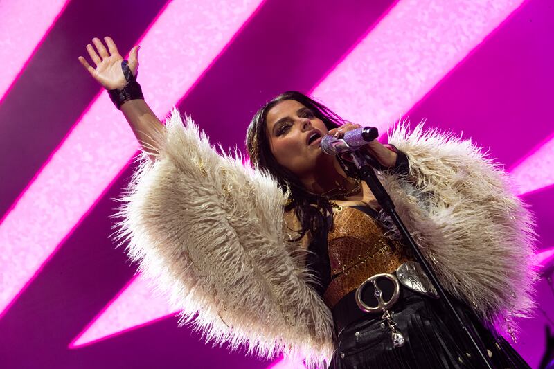 Nelly Furtado performs on the main stage during the third day of All Together Now in Waterford. Photograph: Kieran Frost/Redferns