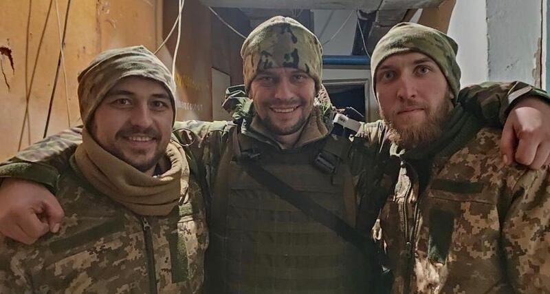 Oleh Kurskyi, Volodymyr Lazor and Marian Stefankiv. Photograph: courtesy of Marian Stefankiv