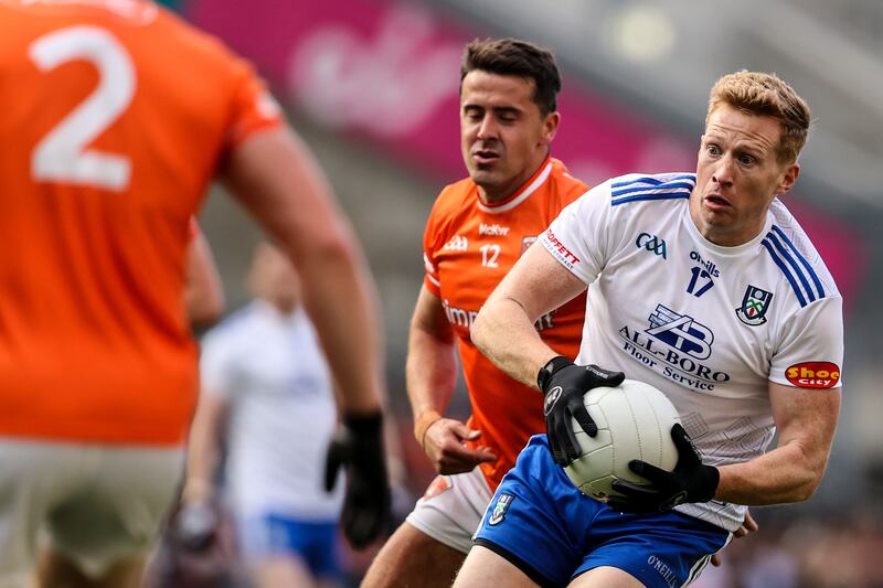 Kieran Hughes in action for Monaghan. Photograph; Ben Brady/Inpho