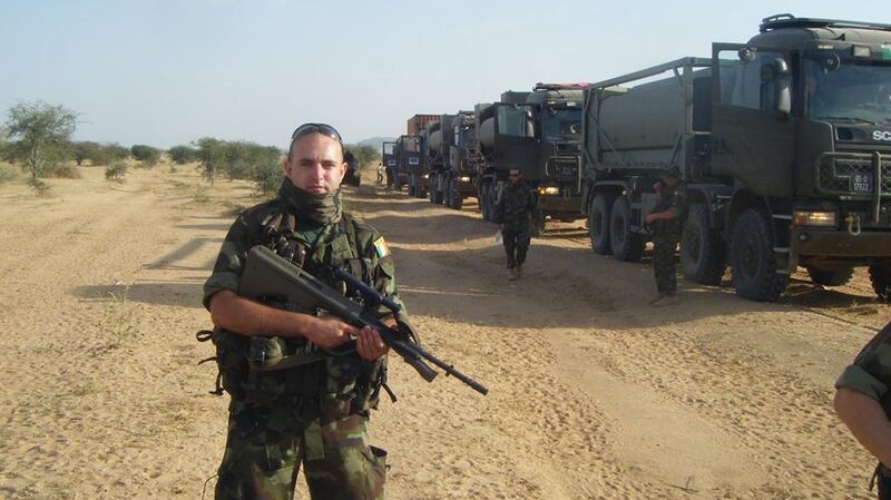 Dermot during a peace keeping mission with the military in Chad, Africa.