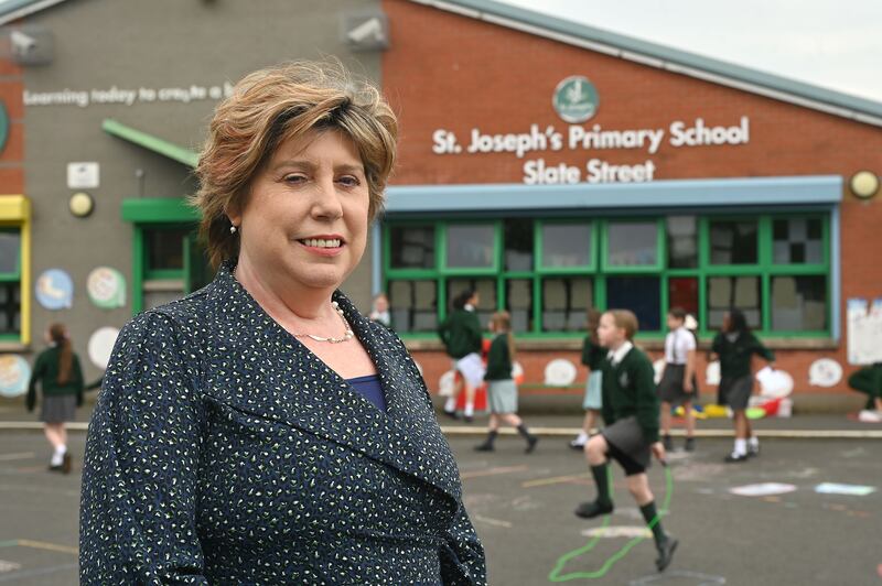 Mairead Weir, principal of St Joseph's Primary School in Belfast: Sixty-five loaves of Greggs bread offer toast every day to its pupils. Photograph: Arthur Allison/Pacemaker Press