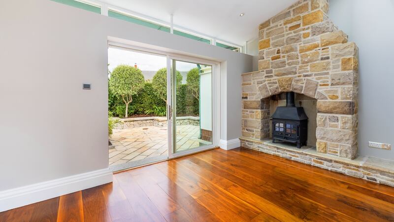 Living room opening to back patio