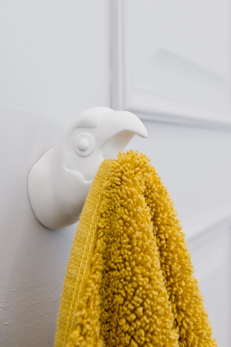 Fun details like this towel hook bring in personality