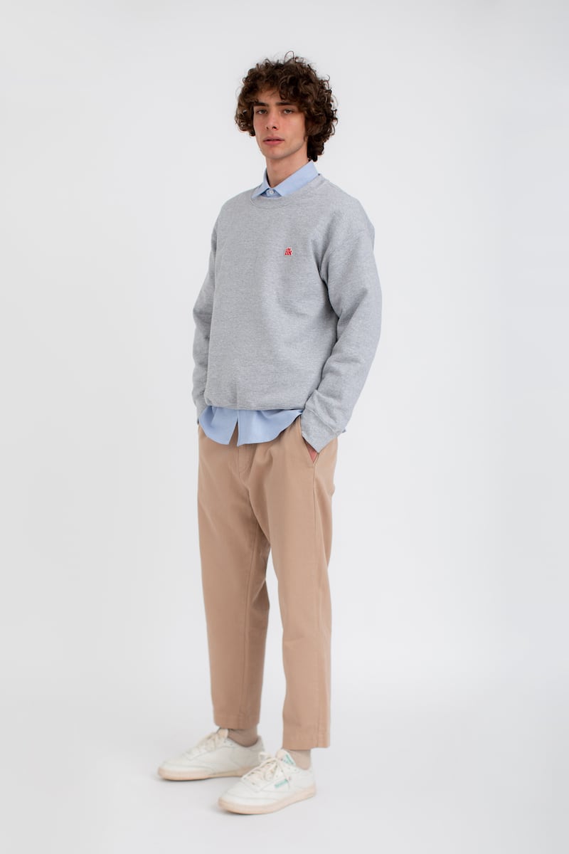 Blue cotton shirt ?210, cotton drill Porto pants ?125 and sweatshirt ?90