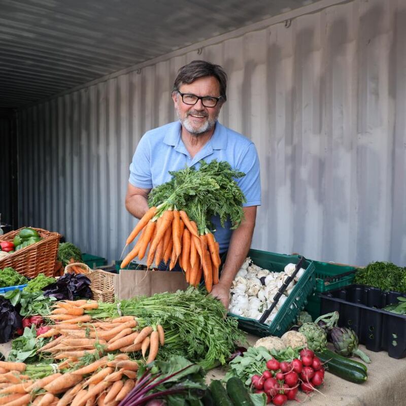 Solas: John O’Shea at his stall at the centre. Photograph: Nick Bradshaw