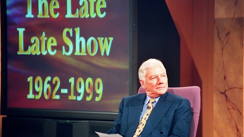 Gay Byrne on stage in RTÉ Donnybrook for his last show after 37 years. Photograph: David Sleator