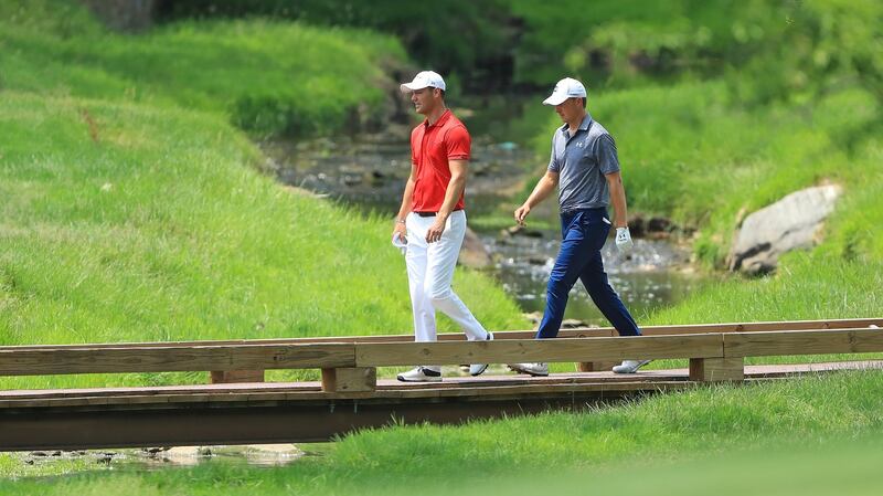 Jordan Spieth trails Martin Kaymer by four strokes in Ohio. Photograph: Sam Greenwood/Getty