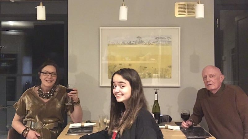 Paddy with his wife Connie and daughter Charlotte.