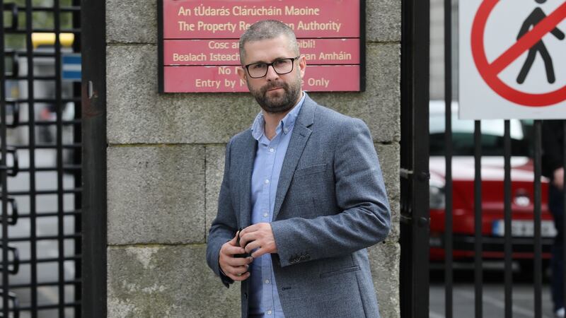 Thomas Conlon of Bird Avenue, Clonskeagh, Dublin  leaves the Four Courts  after the opening day of his High Court action against taxi driver Frank Daly. Photograph: Collins Courts