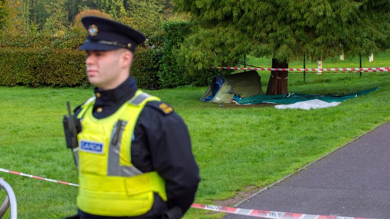The scene of a serious assault of a homeless man at the Mardyke in Cork city. The assault took place by the man’s tent, which was then set alight. Photograph: Daragh Mc Sweeney/Provision