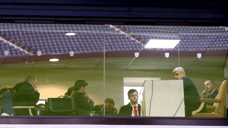 Arsenal manager Arsene Wenger in a press conference after the Premier League match at The Hawthorns. Photograph: Nick Potts/PA