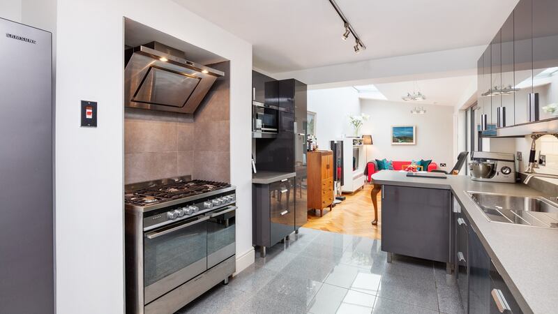 The kitchen area with massive cooker