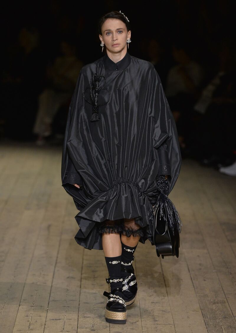 Charlene McKenna modelling in the Simone Rocha spring-summer 2020 show at London Fashion Week