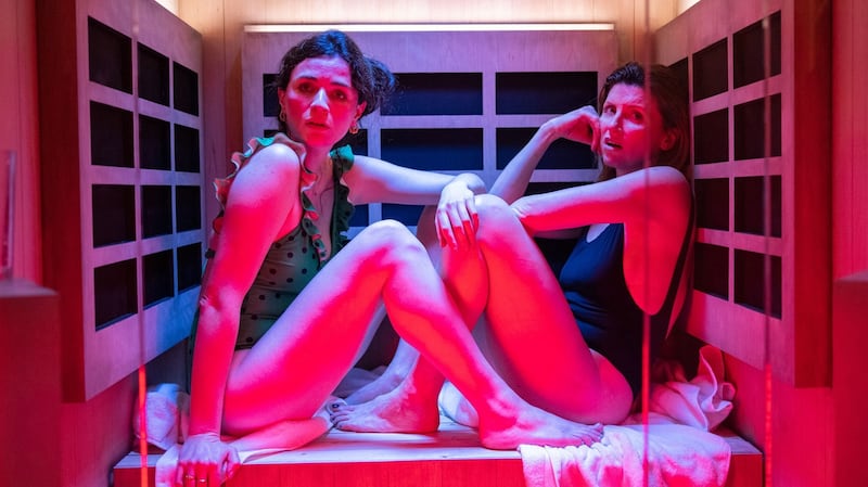 Aisling Bea as Aine and Sharon Horgan as Shona in This Way Up