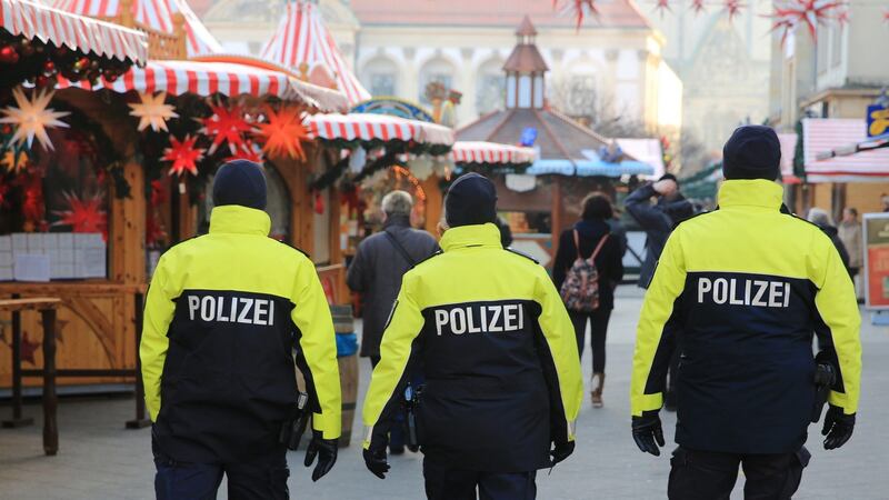 Police are stepping up security measures at markets across Germany after 12 people were killed and at least 48 injured when a truck ploughed into a busy Christmas market in Berlin. Photograph: Peter Gercke/EPA