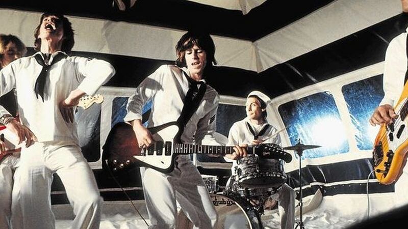 The Rolling Stones in a video shoot for ‘It’s Only Rock n’ Roll (But I Like It)’ in June 1974 in London. Photograph: Hulton Archive/Getty Images