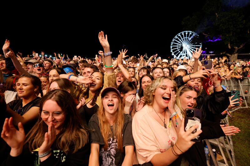 Niall Horan fans go wild as he performs on the Main Stage on Friday. 
 Photograph: Alan Betson/The Irish Times

