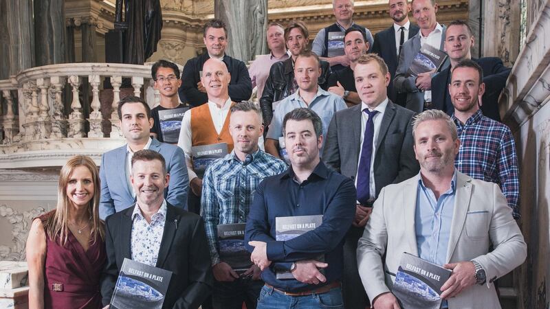 Chefs and restaurateurs who contributed to Belfast On A Plate, at the launch of the book