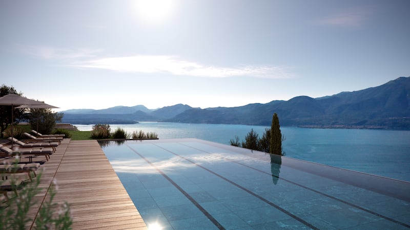 Infinity pool at Cape of Senses, Lake Garda