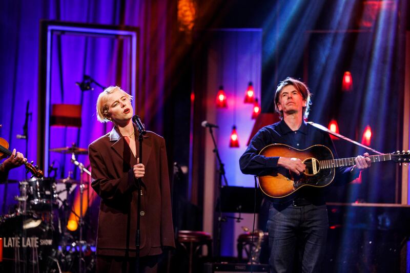 Jessie Buckley and Bernard Butler, pictured at The Late Late Show's 60th birthday celebrations. Photograph: Andres Poveda