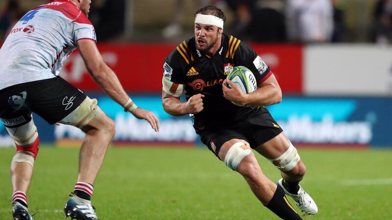 Canada’s Tyler Ardron carries for the Chiefs. Photograph: Michael Bradley/AFP/Getty