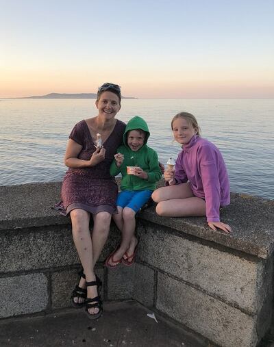 Author Aoibheann Sweeney and her children, Finn Murray-Sweeney (7) and Willa Murray-Sweeney (11), at Seapoint in Dublin during the summer.