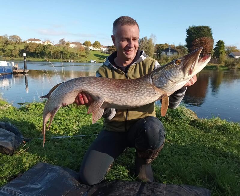 Alwyn Johnston bank winner with his pike of 24lb 10oz on the River Erne