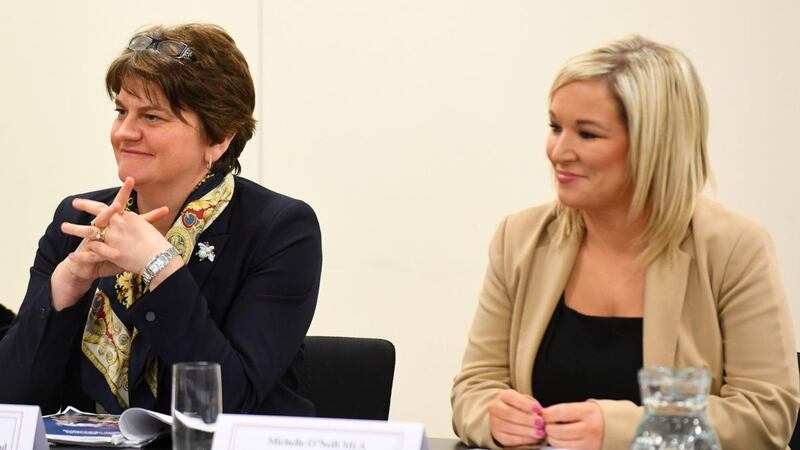 First Minister Arlene Foster and Deputy First Minister Michelle O’Neill. Photograph: Tom Martin/PA Wire