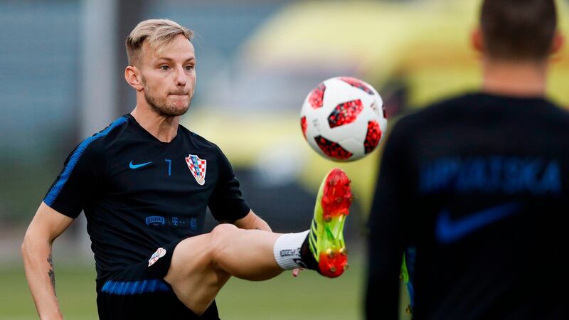Ivan Rakitic’s Croatia take on Russia on Saturday night for a place in the last four. Photograph: Adrian Dennis/AFP