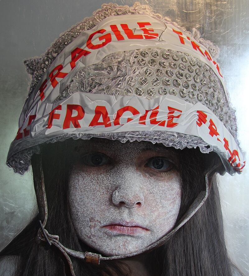 Fragile, an oil painting which was shortlisted for the Zurich Portrait Prize in 2019, features the artist's daughter Aobha.