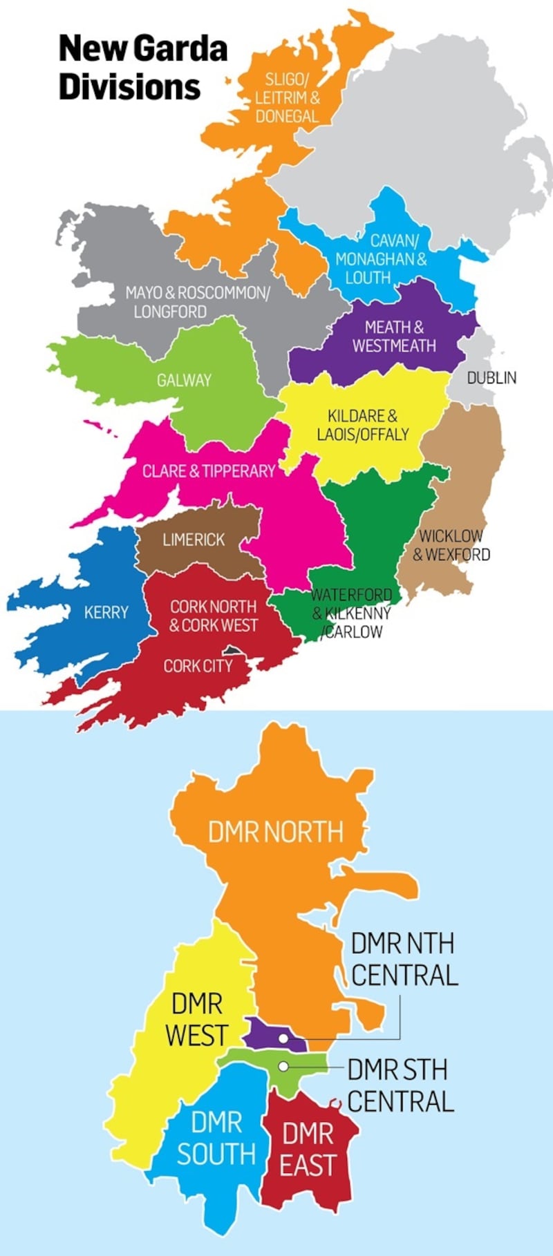The new Garda divisions