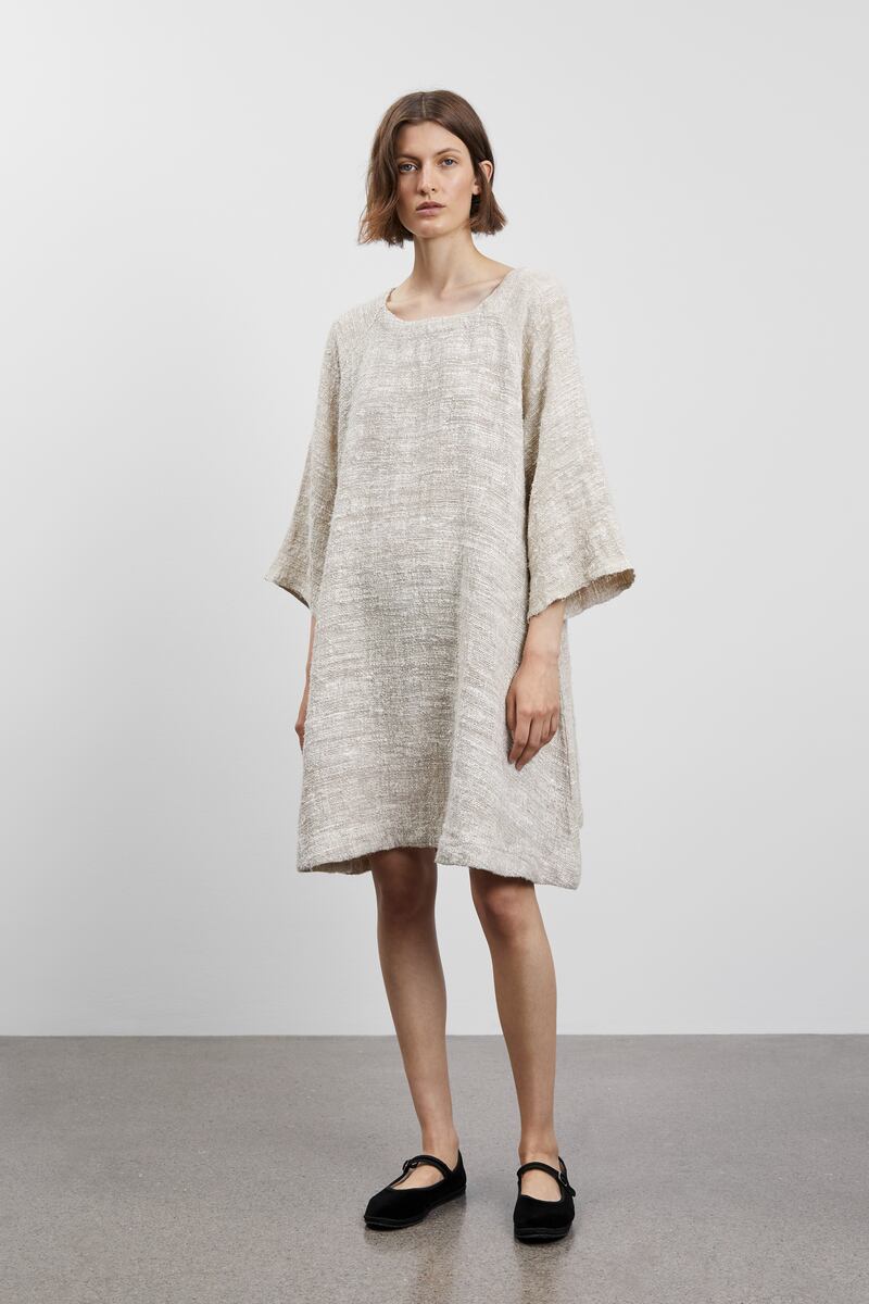 Handloomed linen Maia dress, €495 from Skall Studio