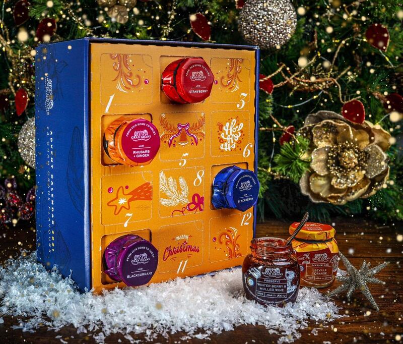 Gran Gran Foods advent calendar with 24 mini jars of preserves, chutneys, relishes €65
