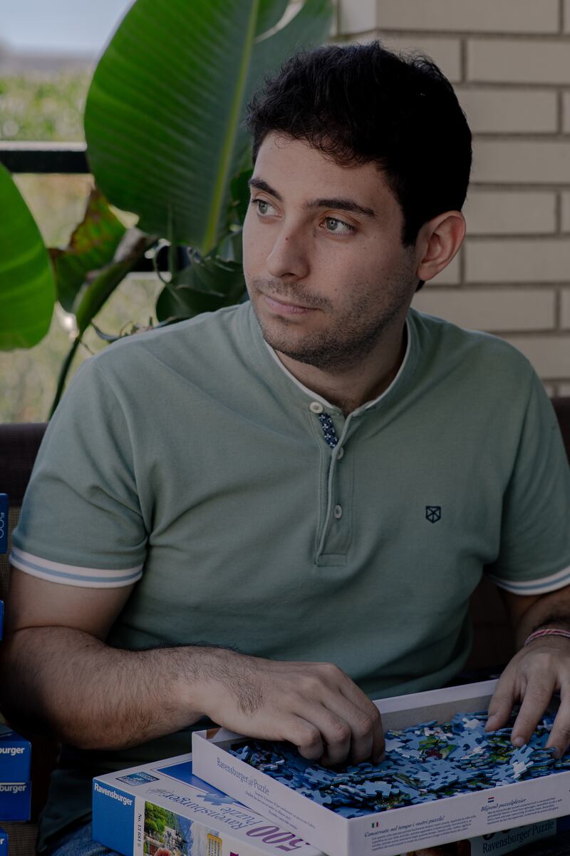 Alejandro Clemente León (28), who is the World Jigsaw Puzzle Championship’s reigning individual world champion for two years in a row. Photograph: Hannah Cauhepe/The New York Times