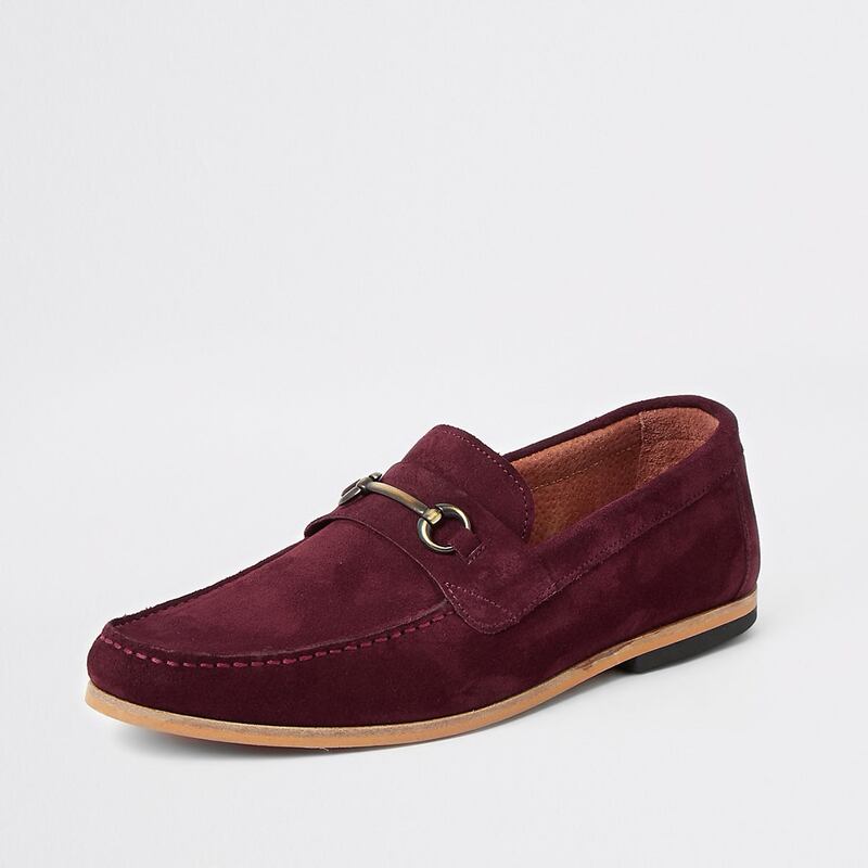 River Island red suede snaffle loafer, €75