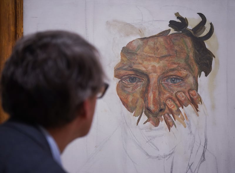 Self-portrait (Fragment), 1956 by Lucian Freud. Photograph: Yui Mok/PA