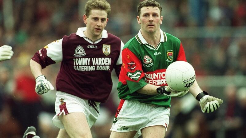 Mayo’s David Nestor in action against Galway in the Connacht SFC  clash of 1999. Mayo fans celebrated victory over the reigning champions as if they had won the All-Ireland itself. Photograph: Billy Stickland/Inpho