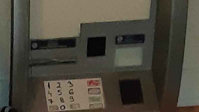 The fake ATM screen placed over the front of ATM machines to skim data from bank cards. (Note: the key pad  numerals were written in by gardaí for illustrative purposes). Photograph: An Garda