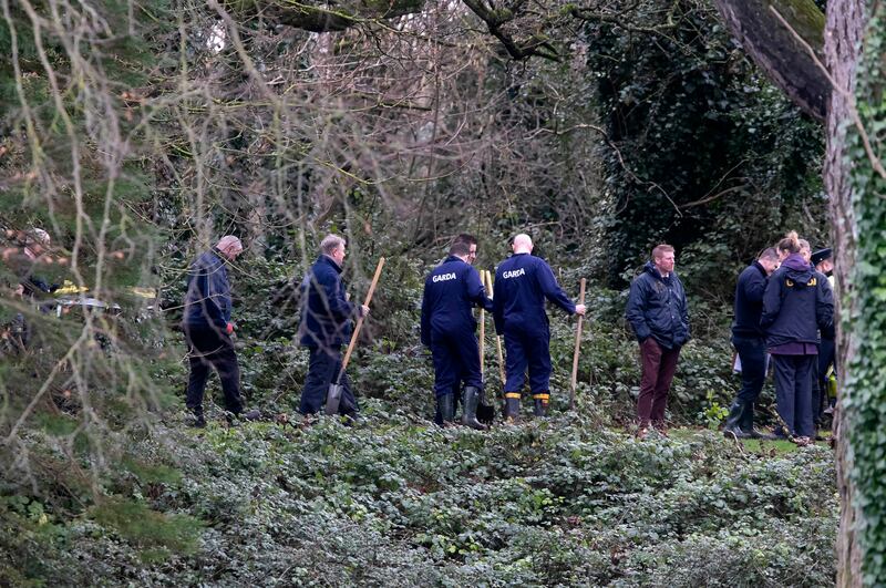 Gardaí at Santry Demesne where a search for missing Icelandic man Jon Jonsson has been taking place. Photograph: Colin Keegan/Collins
