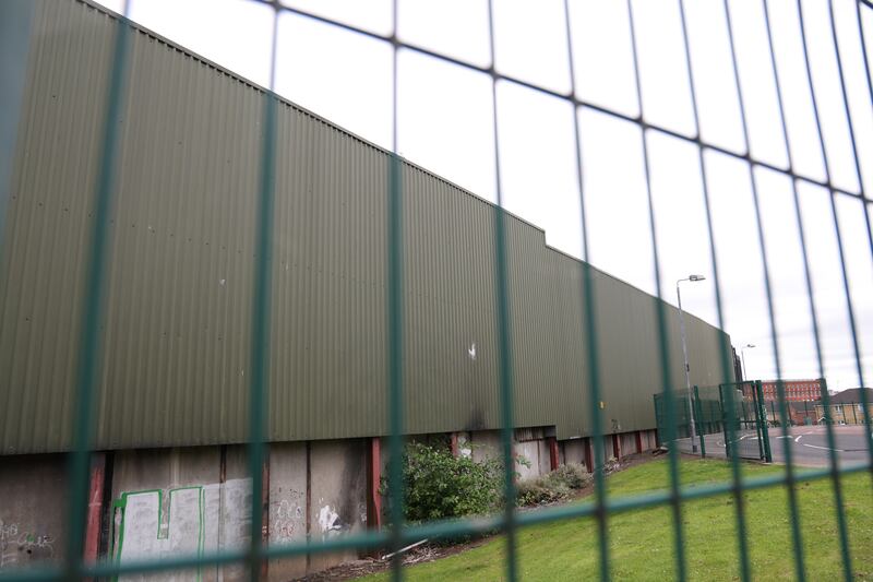 Peace Wall from Bombay Street side in West Belfast.  Photo: Bryan O’Brien