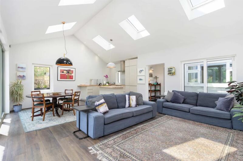 Kitchen, dining and living area