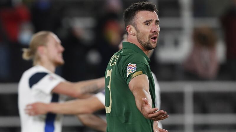 Ireland defender Enda Stevens is disappointed that an Ireland team meeting has been leaked to the media. Photograph: Kalle Parkkinen/Inpho